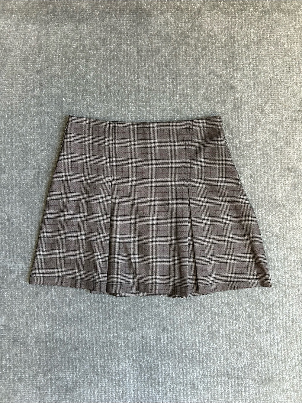 NWOT ALTAR’D State Brown Plaid Pleated Skort/Skirt Size Medium